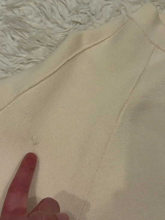 New Athleta Sequoia Sweater Jacket Cardigan Large Magnolia White Cream Full Zip - Picture 4 of 12